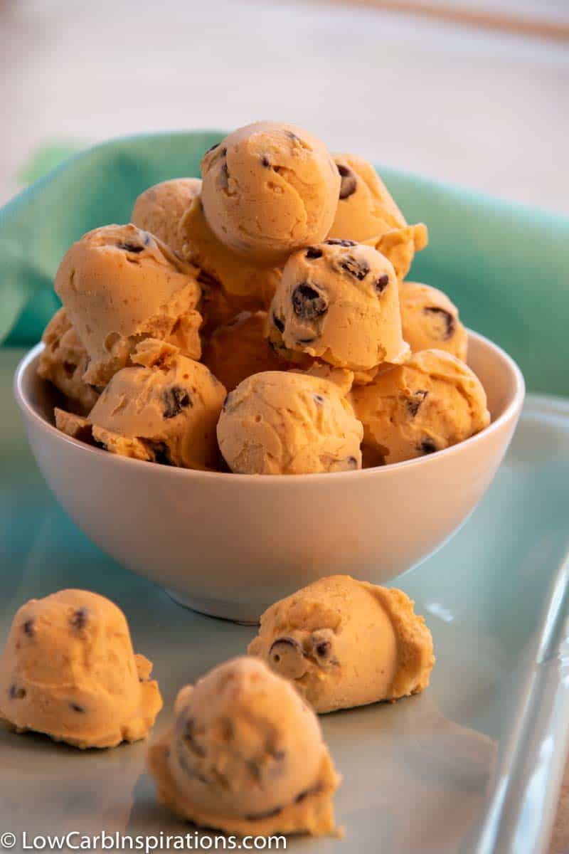 Cookie dough in a bowl and tray