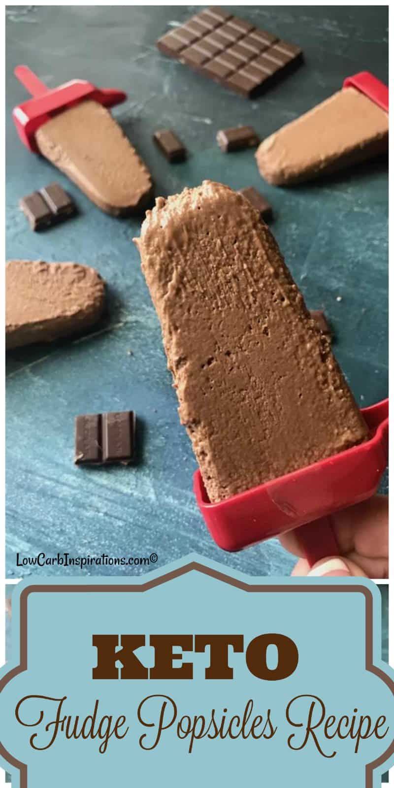 This easy low carb fudge popsicles recipe is the BEST I've ever tried! It's a no sugar dessert recipe that everyone will fall in love with! Perfect recipe for summer time too!