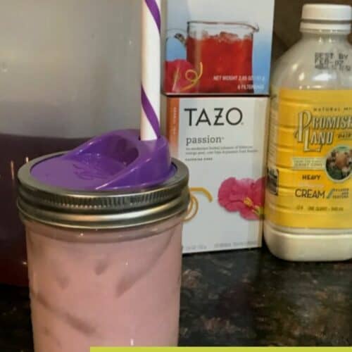 You are going to fall in love with this keto friendly Sugar-Free Passion Tea Latte Starbucks Copycat Recipe! Try it today!