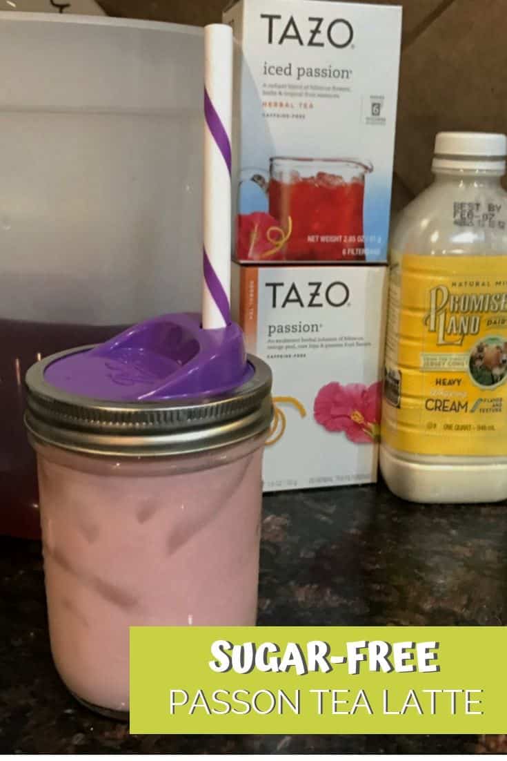 You are going to fall in love with this keto friendly Sugar-Free Passion Tea Latte Starbucks Copycat Recipe! Try it today!