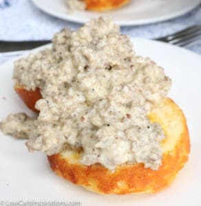 Low Carb Biscuits and Sausage Gravy Recipe - Low Carb Inspirations