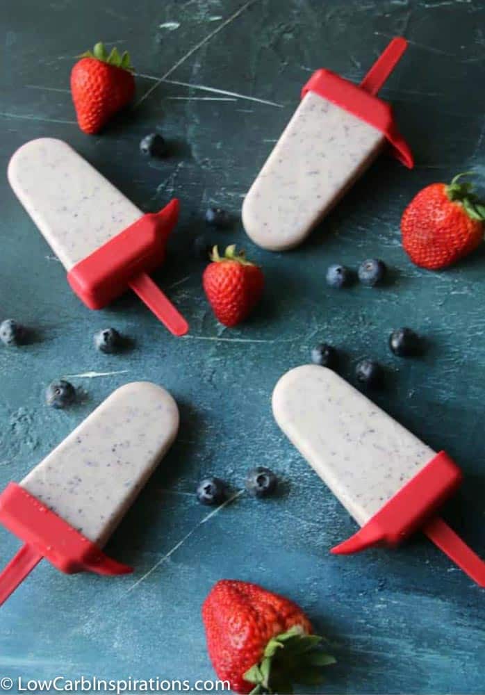 Low Carb Creamy Blueberry Popsicles Recipe