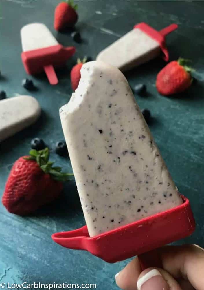 Low Carb Creamy Blueberry Popsicles Recipe