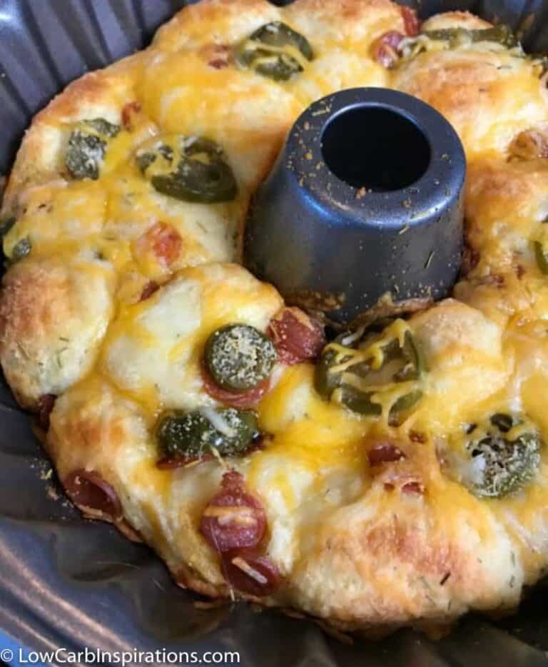 The BEST Low Carb Pull Apart Pizza Bread Recipe Low Carb Inspirations