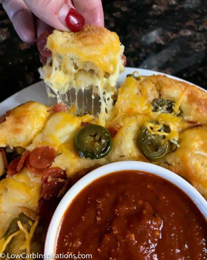 The BEST Low Carb Pull Apart Pizza Bread Recipe