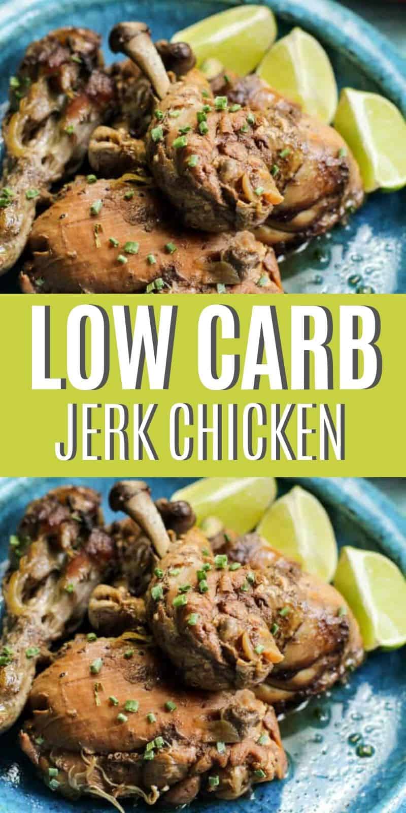 You are in for a treat today! This Low Carb Jerk Chicken Recipe is going to knock your socks off! My family has fallen in love with the flavors of this amazing chicken recipe. You definitely won't regret making this for dinner tonight!  
