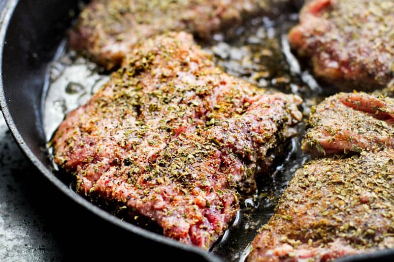 steak in a pan