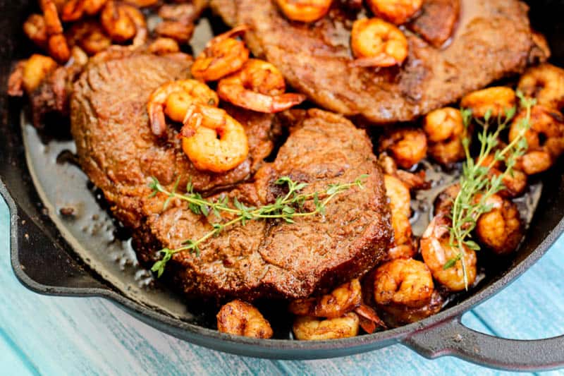 Grilled Steak with Shrimp and Bacon Butter Recipe
