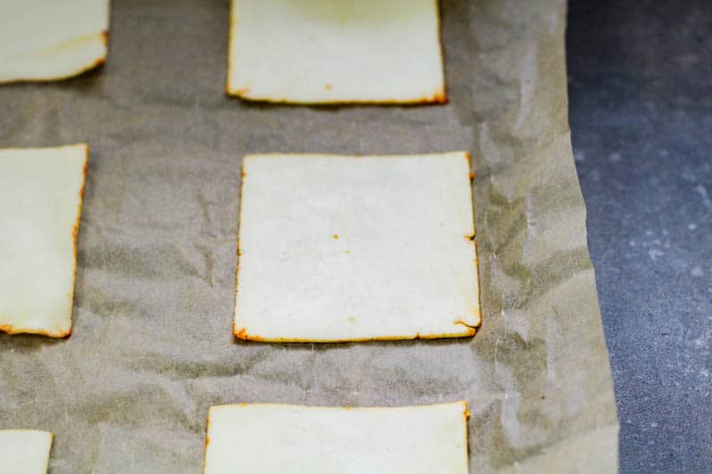 muenster cheese on parchment paper