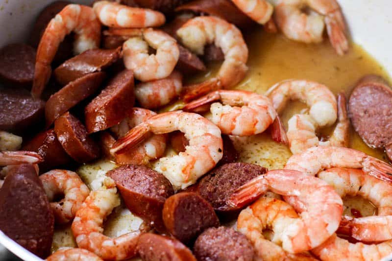 25 Minute Shrimp and Sausage Skillet Dinner