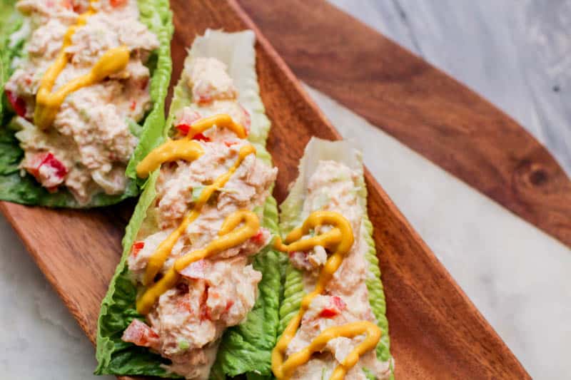 Healthy Tuna Salad Recipe on Lettuce Boats