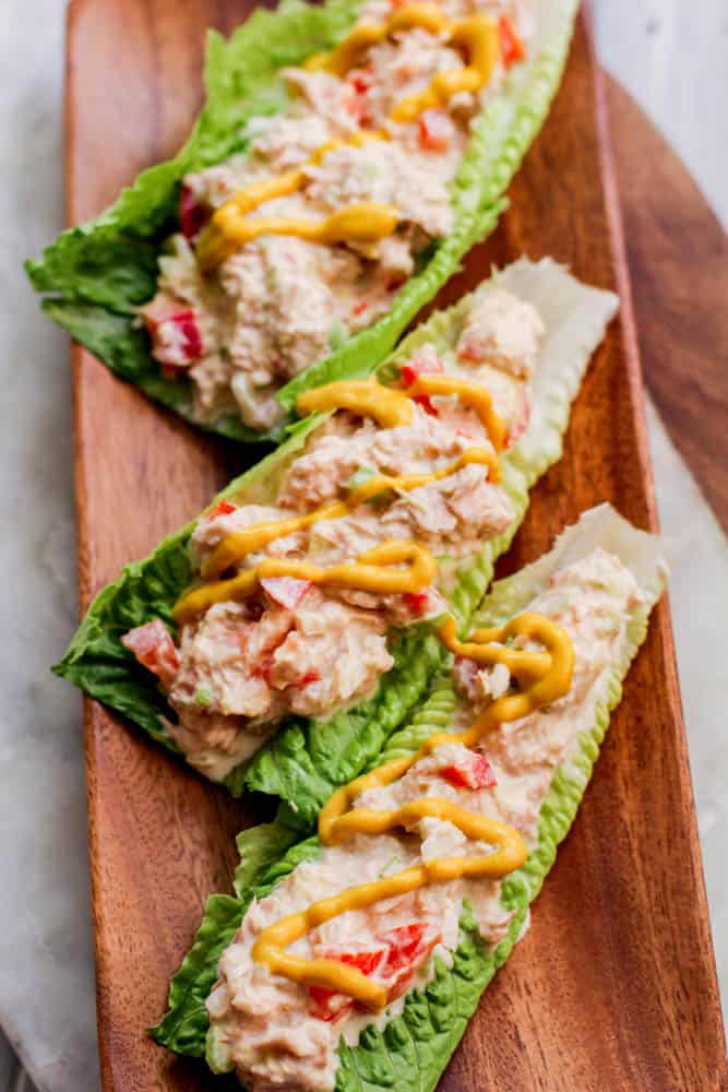 Healthy Tuna Salad Recipe on Lettuce Boats