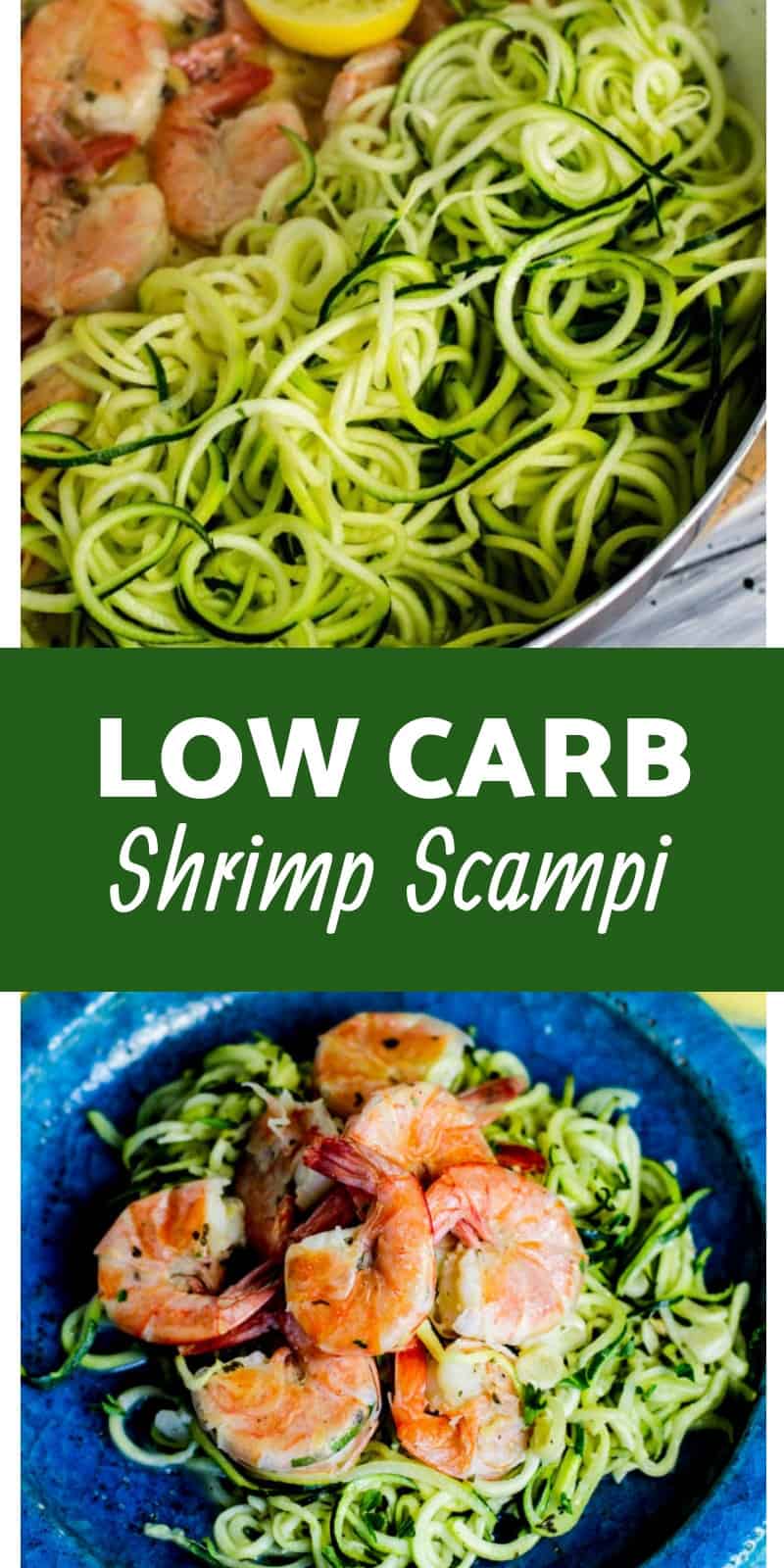 This is the BEST Low Carb Shrimp Scampi with Zoodles Recipe I've ever had! The zoodles are the perfect replacement for pasta noodles when doing the Ketogenic diet!
