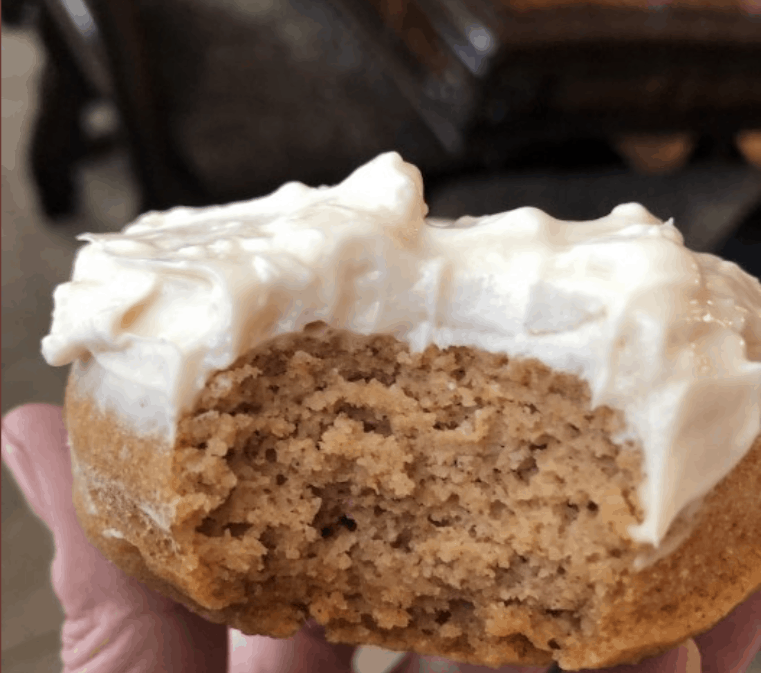 Keto Pumpkin Donut recipe with cream cheese frosting