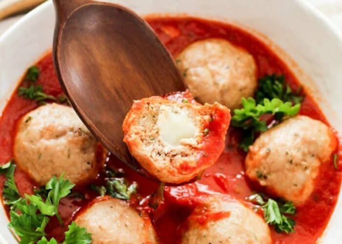 Keto Cheese Stuffed Meatballs
