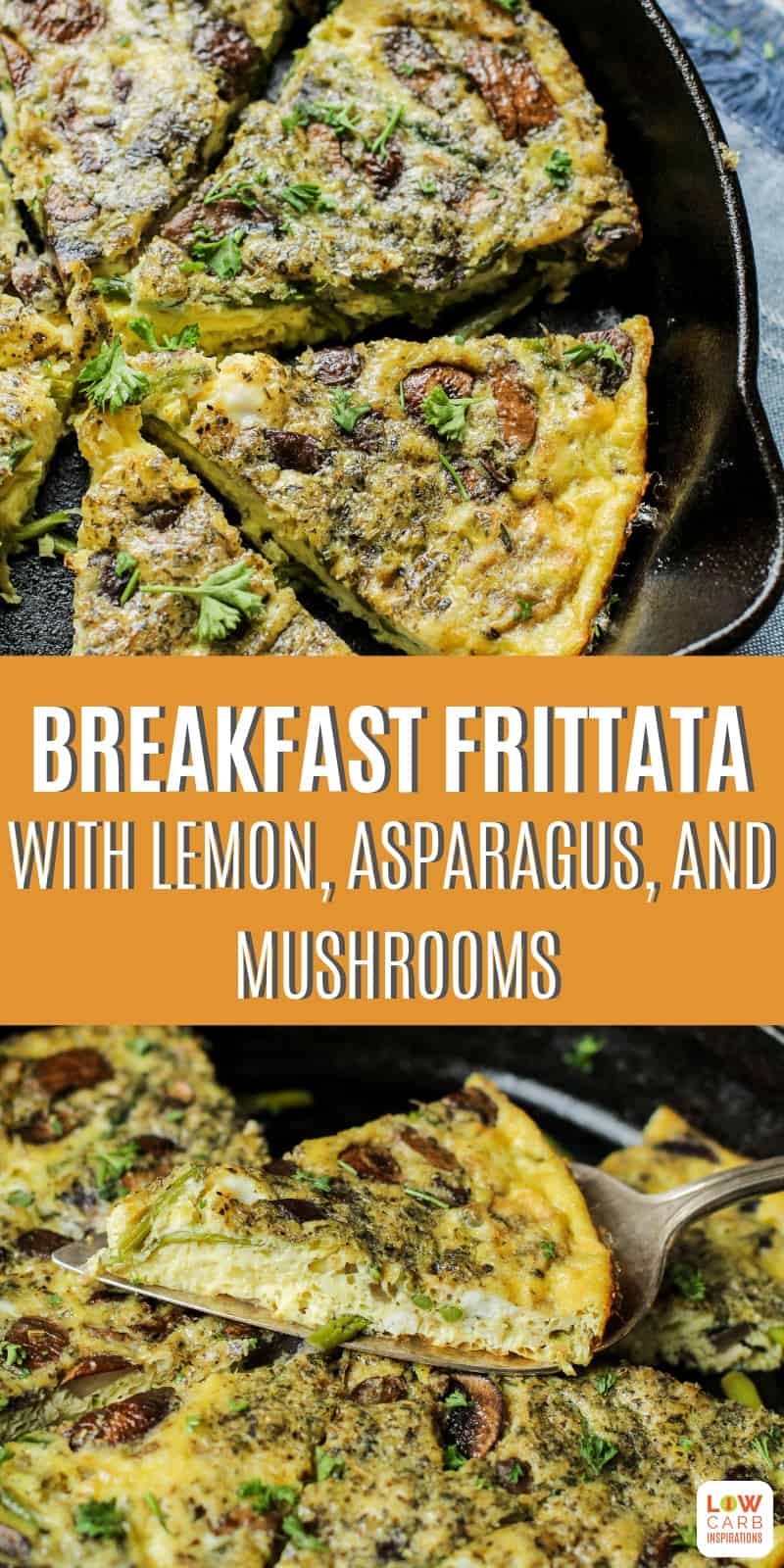 This easy breakfast frittata is packed with so many delicious flavors. The lemon, asparagus, and mushrooms take this ordinary breakfast idea over the top!