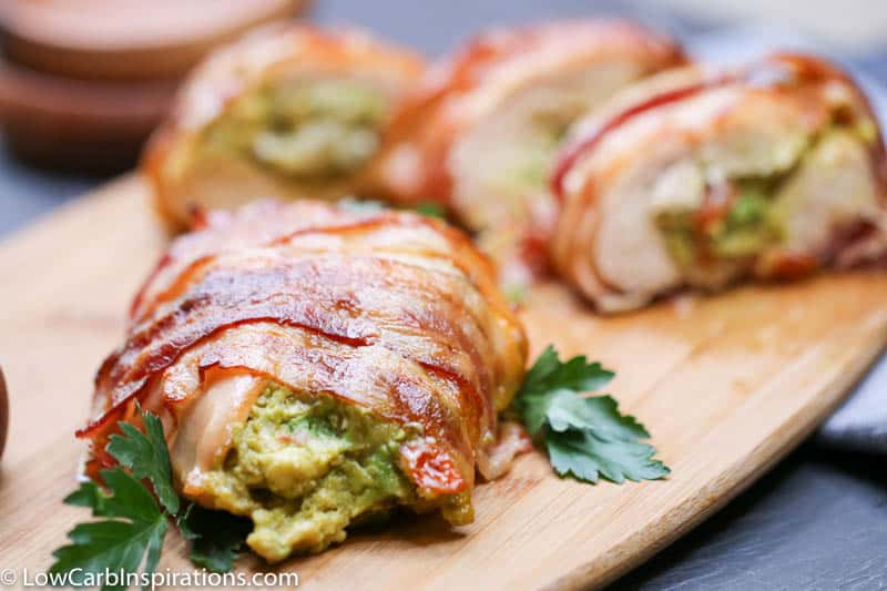 Bacon Wrapped Guacamole Stuffed Chicken Recipe