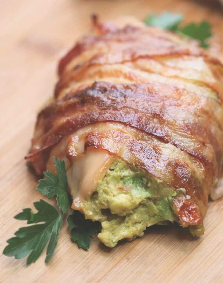 Bacon Wrapped Guacamole Stuffed Chicken Recipe