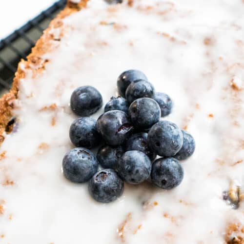 Blueberry Zucchini Bread Recipe with Blueberries on top