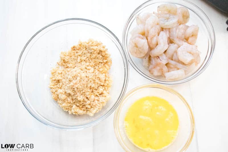 Dip the shrimp into the egg wash and breading