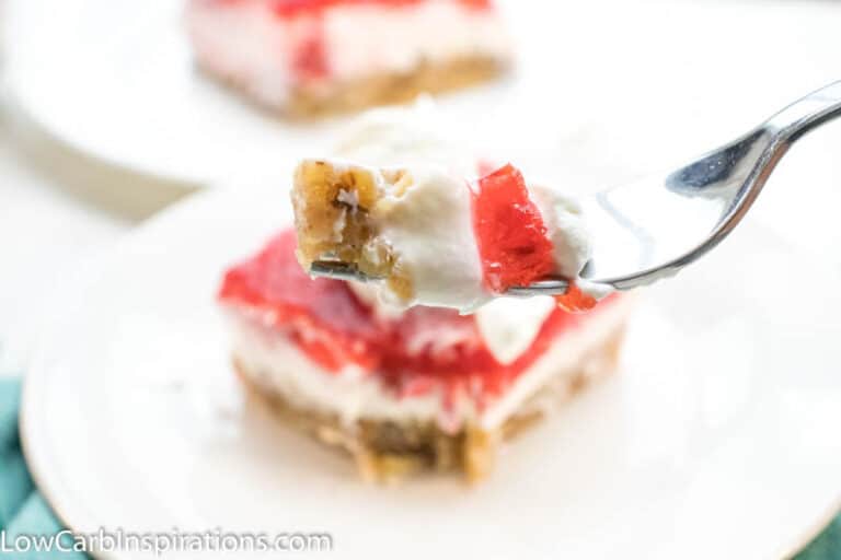 Keto Strawberry Pretzel Salad Recipe - Low Carb Inspirations