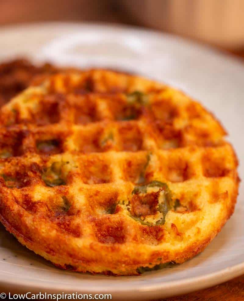 Keto Cornbread Chaffle Recipe (spicy recipe jalapeno version included too)