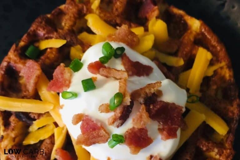 Jicama Loaded Baked Potato Chaffle Low Carb Inspirations