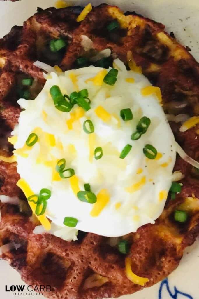 Jicama Loaded Baked Potato Chaffle Low Carb Inspirations