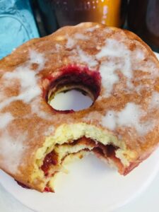 Krispy Kreme COPYCAT Chaffle Recipe (Glazed Raspberry Jelly Filled Donut)