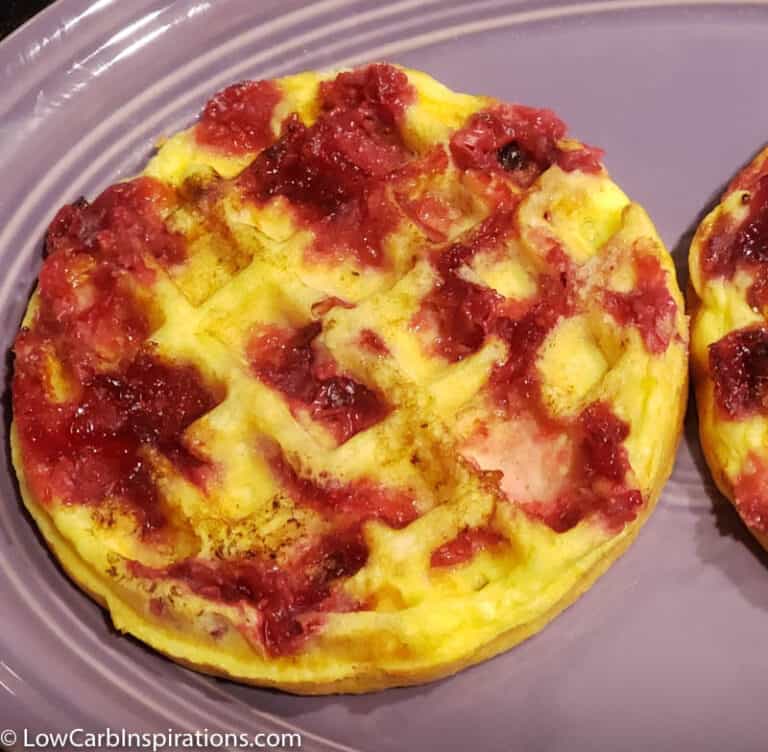Cranberry Swirl Chaffles with Orange Cream Cheese Frosting Low Carb