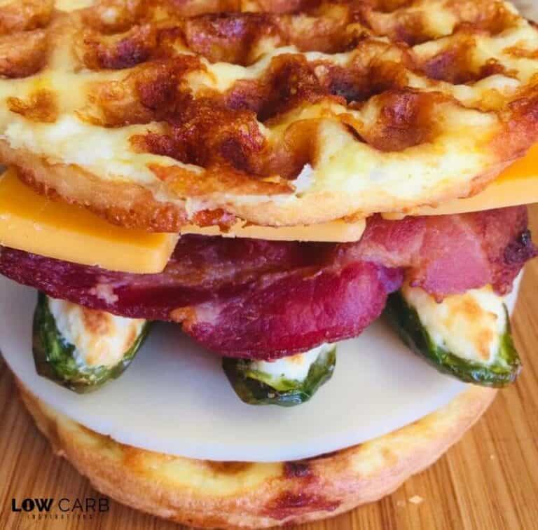 This Jalapeno Popper Grilled Cheese Chaffle will know your socks off!! Spicy and full of goodness is packed into this non-traditional grilled cheese recipe!