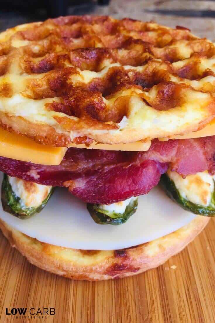 Chicken Bacon Ranch Keto Chaffle Sandwich 