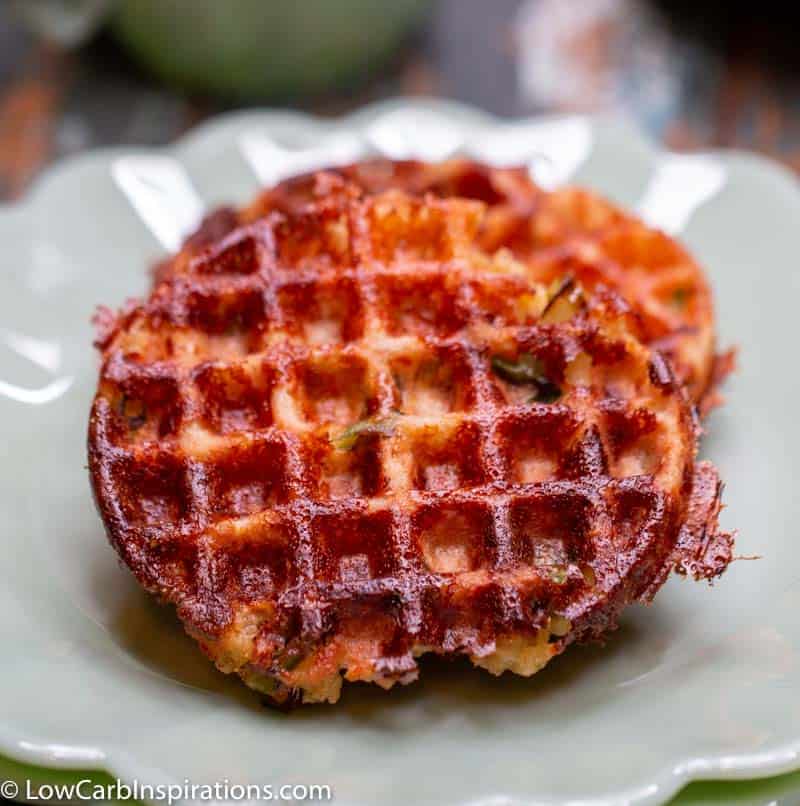 This is the BEST Keto Tuna Melt Chaffle recipe ever! It tastes just like a tuna melt! We use a Dash mini waffle maker to make this easy keto lunch idea! Perfect recipe for tuna!