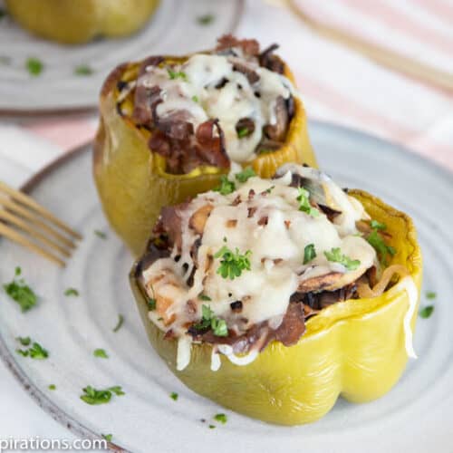 Low Carb Philly Cheesesteak Stuffed Peppers