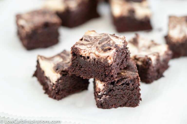 Keto Brownie Bites with Cream Cheese Swirls Low Carb Inspirations
