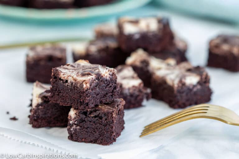 Keto Brownie Bites with Cream Cheese Swirls Low Carb Inspirations