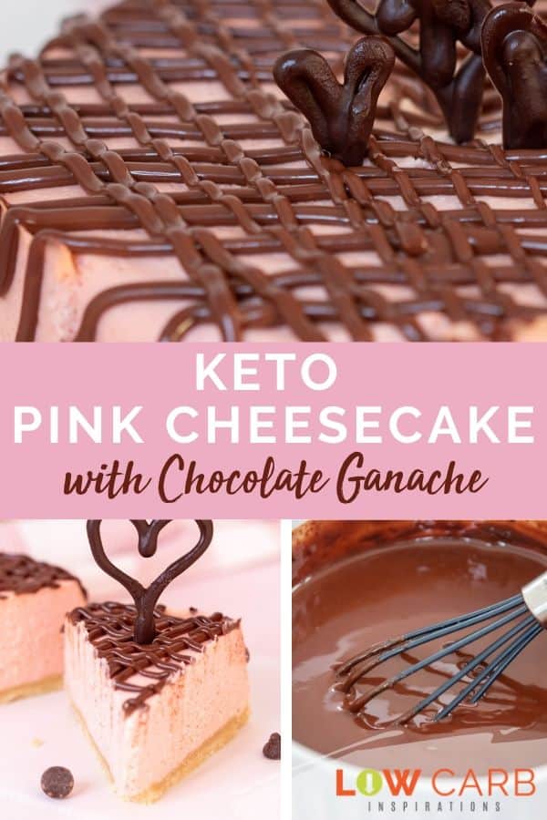 Keto Pink Chocolate Ganache Cheesecake Recipe