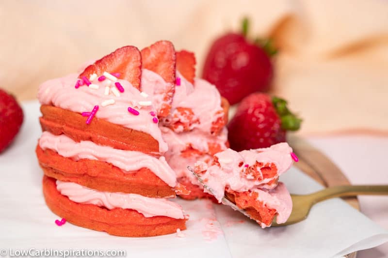 Keto Strawberry Cake Chaffle Recipe