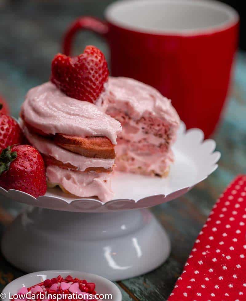 Keto Strawberry Cake Chaffle Recipe