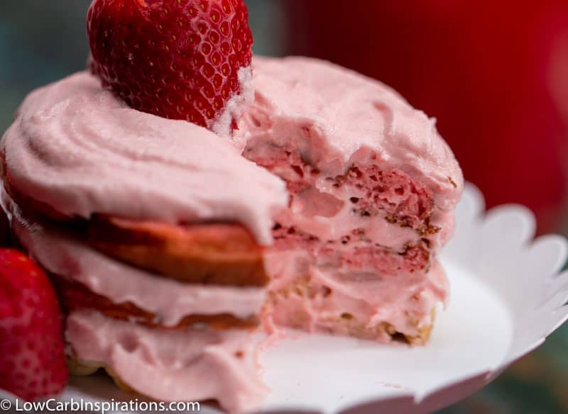 Keto Strawberry Cake Chaffle Recipe