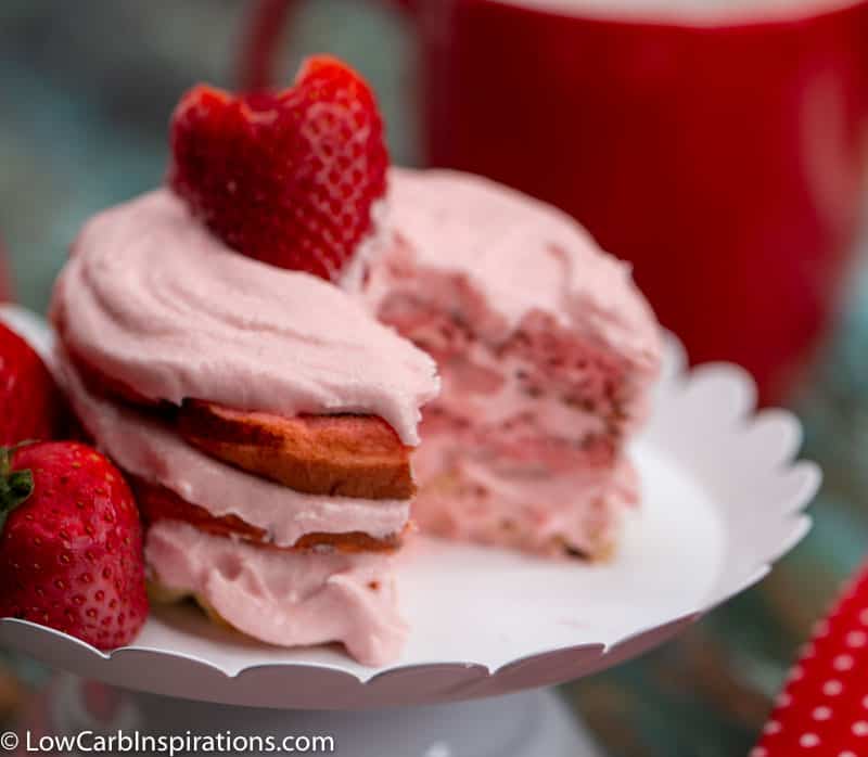 Keto Strawberry Cake Chaffle Recipe