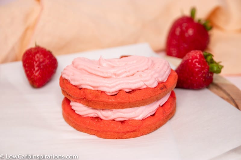 Keto Strawberry Cake Chaffle Recipe