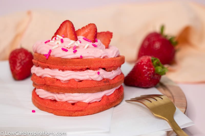 Keto Strawberry Cake Chaffle Recipe