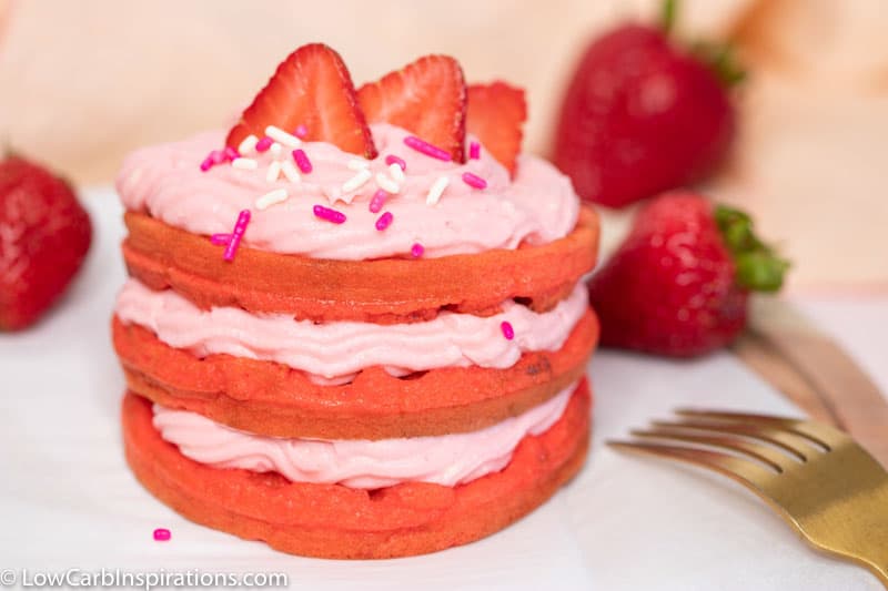 Keto Strawberry Cake Chaffle Recipe