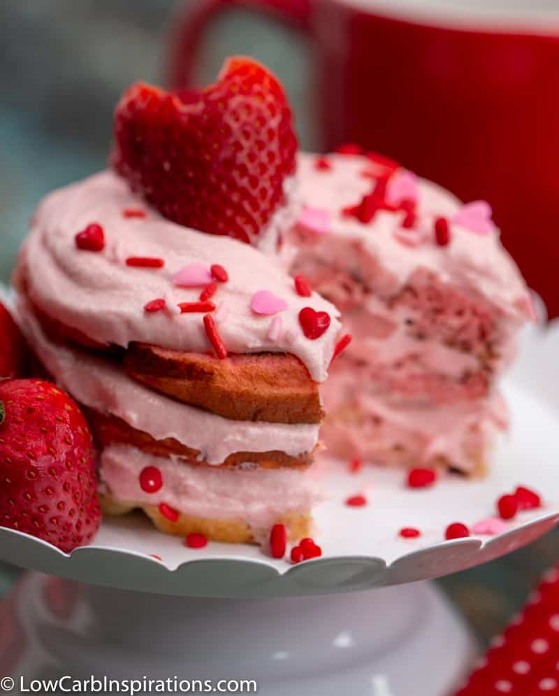 Keto Strawberry Cake Chaffle Recipe