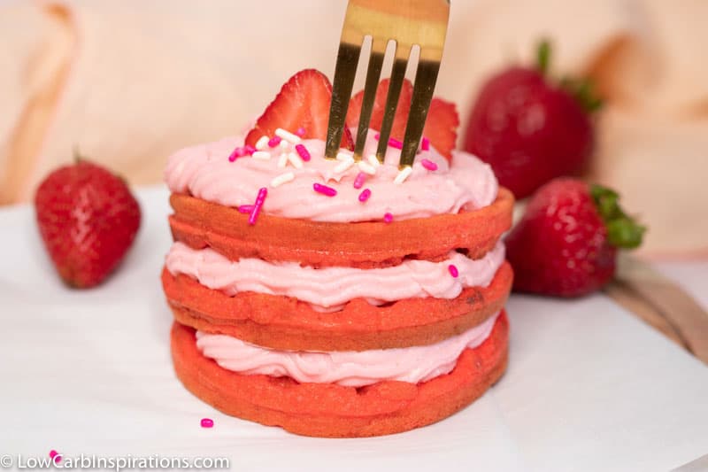 Keto Strawberry Cake Chaffle Recipe