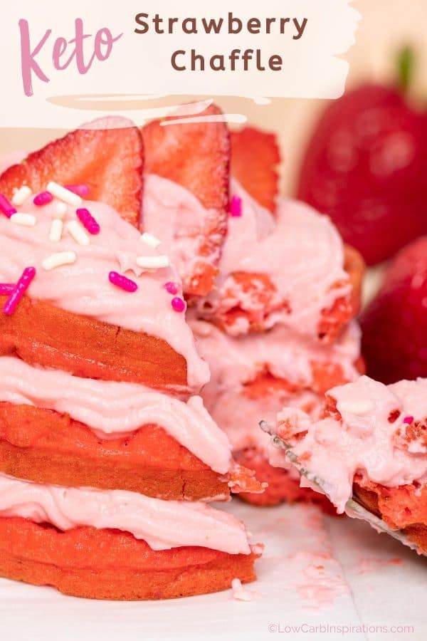 Keto Strawberry Cake Chaffle Recipe