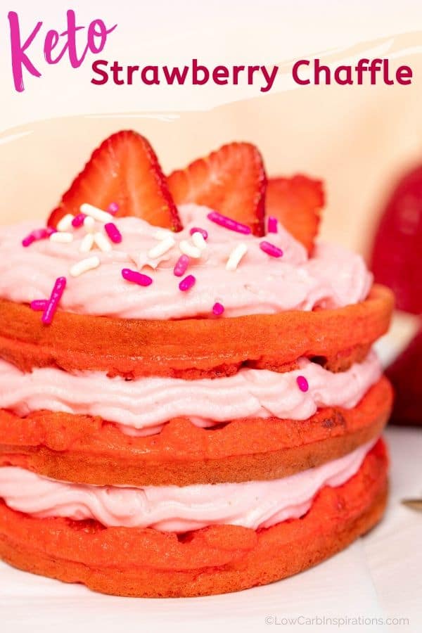 Keto Strawberry Cake Chaffle Recipe