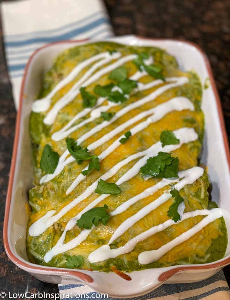 Easy Poblano Chicken Enchiladas Recipe - Low Carb Inspirations