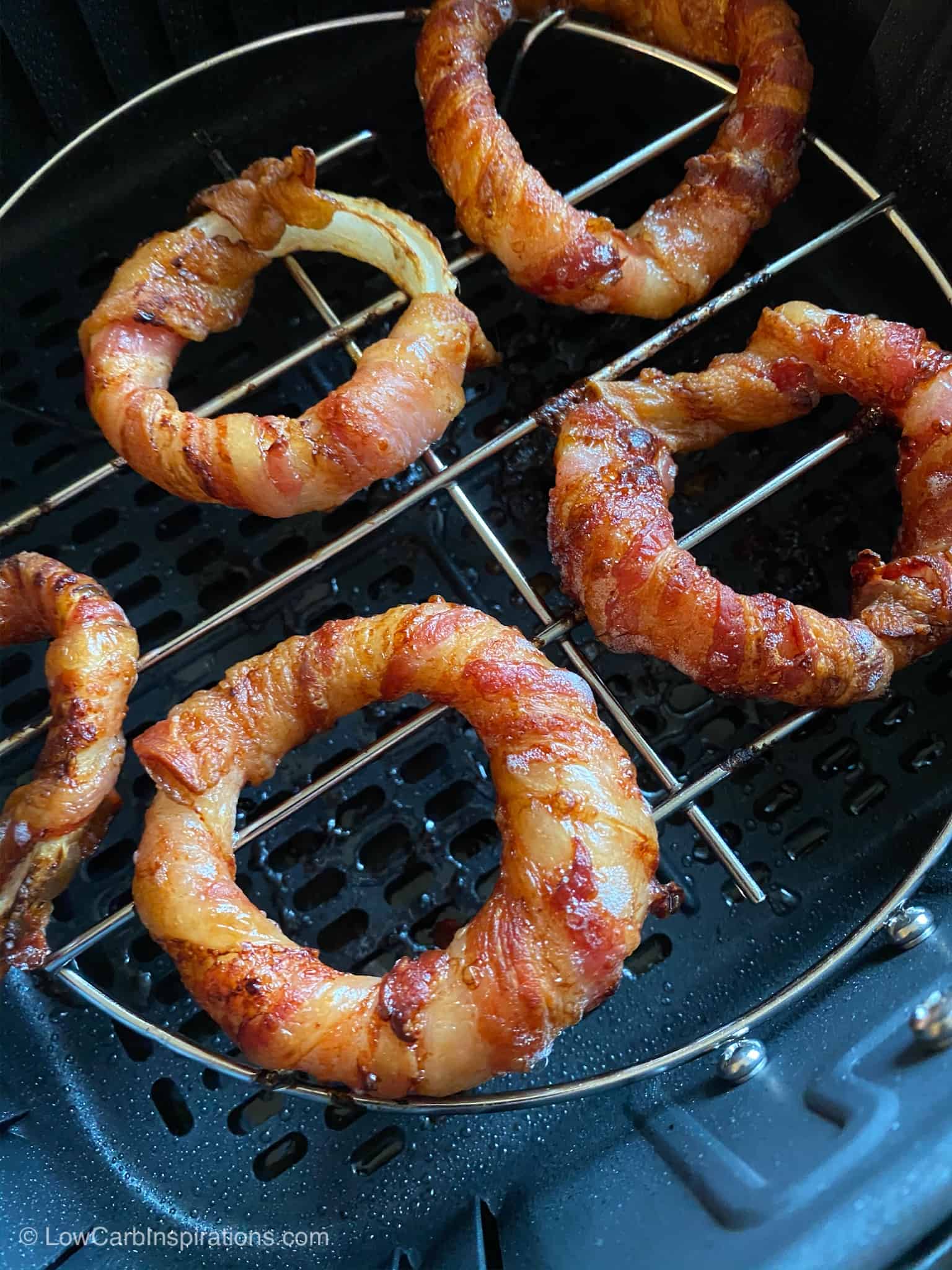 Bacon Wrapped Onion Rings (air fryer method)